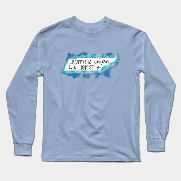 Tennessee Home is Where the Heart Is Long Sleeve T-Shirt by janiejanedesign